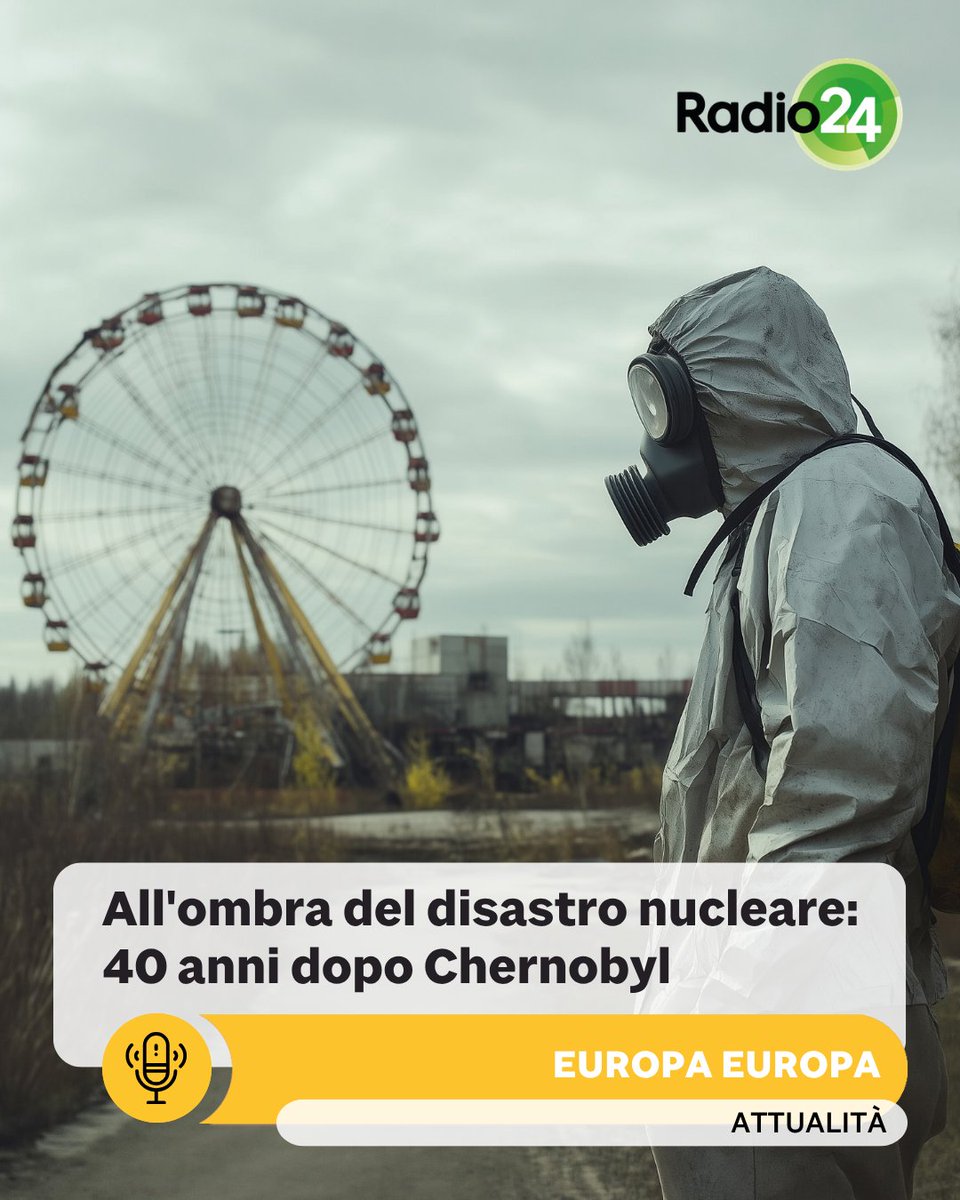 40 anni fa il disastro di #Chernobyl. A #EuropaEuropa la memoria di @yarinagrusha ("L'Album Blu") e l'analisi tecnica del Prof. Marco Ricotti sul futuro del nucleare in UE. Tra ferite del passato e sfide della transizione energetica.

🎧tinyurl.com/8xh3apkw

#Radio24 #Nucleare