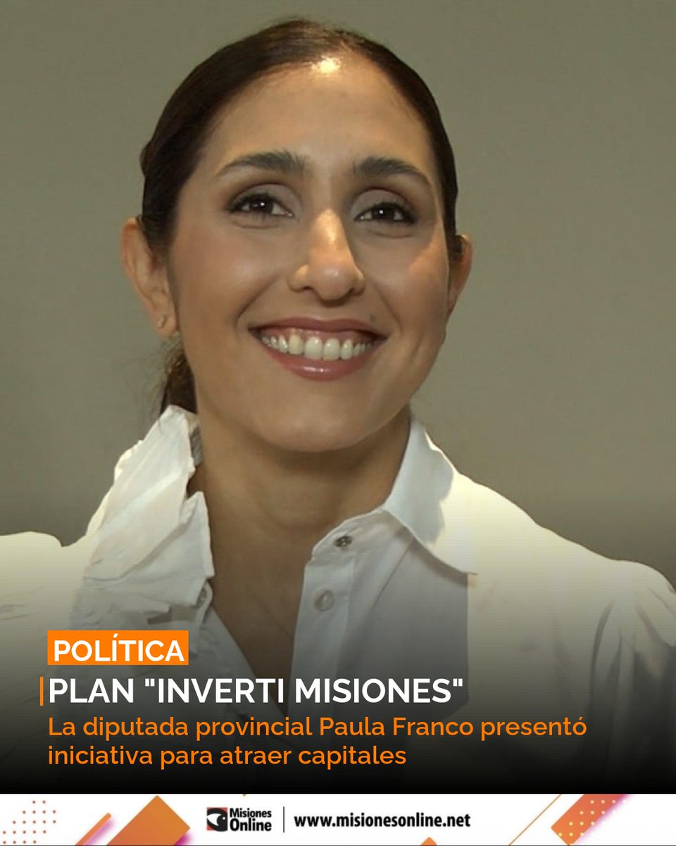 misionesonline's tweet image. La diputada Paula Franco lanzó "Invertí Misiones" para atraer capitales a la provincia. Este plan ofrece beneficios fiscales y prioriza empleo local en tecnología, energía y turismo. 🚀 Más info: misionesonline.net/2026/04/23/pau… #Misiones #Inversion #Economia #Empleo