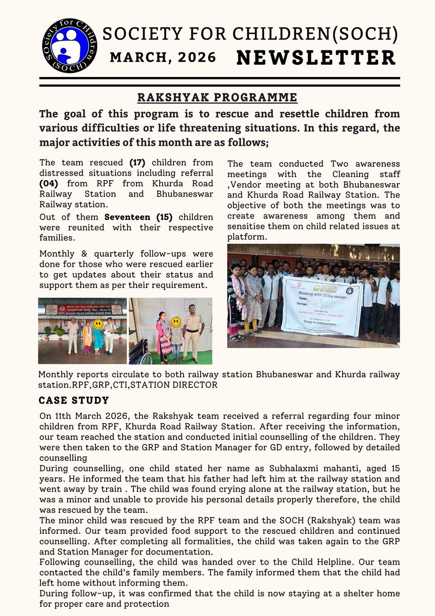 sochforchildren's tweet photo. March month News Letter 2026
.
.
.
#sochforchildren #emailnewsletter #awarness #childrens #éducation #friendsofthechildrenoforissa #engageandinspire #interactivecontent #followme📷 #engagementelvation https://t.co/7XTfpgJs8M