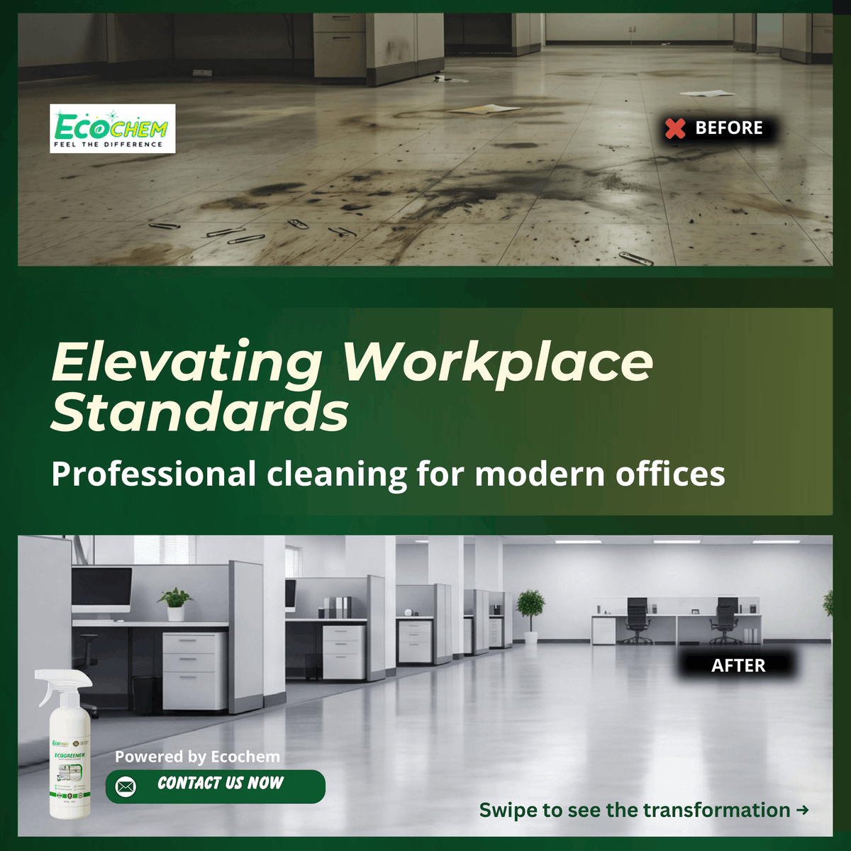 ecochemindia's tweet photo. Clean smarter. Work better. 
📩 Contact us now for bulk orders &amp; business inquiries. 
#OfficeCleaningServices #CommercialCleaning #BulkCleaningSupplies #EcoFriendlyProducts #CleanOfficeSpace #WorkplaceSolutions #BusinessCleaning #ProfessionalServices #CleanAndSafe #FacilityCare https://t.co/yeviA1dyMx