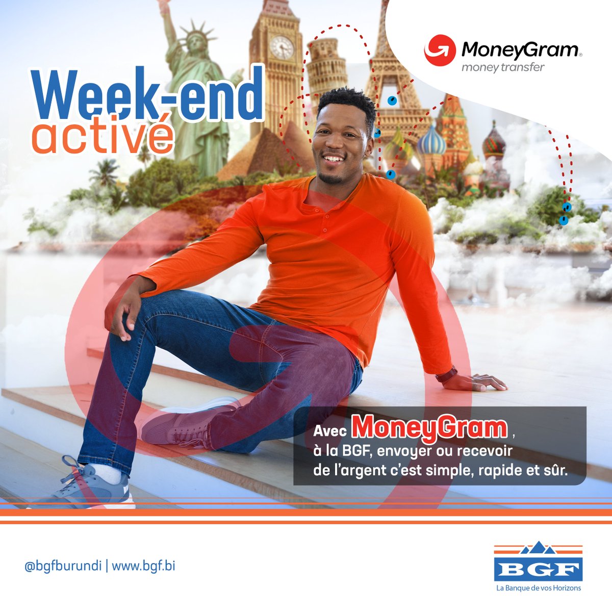 BgfBurundi's tweet image. Week-end activé 😎

Avec MoneyGram à la BGF, votre argent va où vous voulez, sans attendre. 💸✈️

Passez à l’Agence dès maintenant !

#BGF #LaBanqueDeVosHorizons #MoneyGram #Burundi