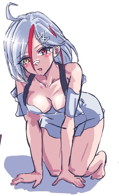 #アズレン 
#ダウンズ
 こちらも塗った…赤城と同じ進水日なので同日に書き上げるのはなかなかきついw
蛇足だけど、こいつはなかなかの隠れ巨だが、さすがに前傾姿勢とはいえ盛りすぎたので少しナーフw 