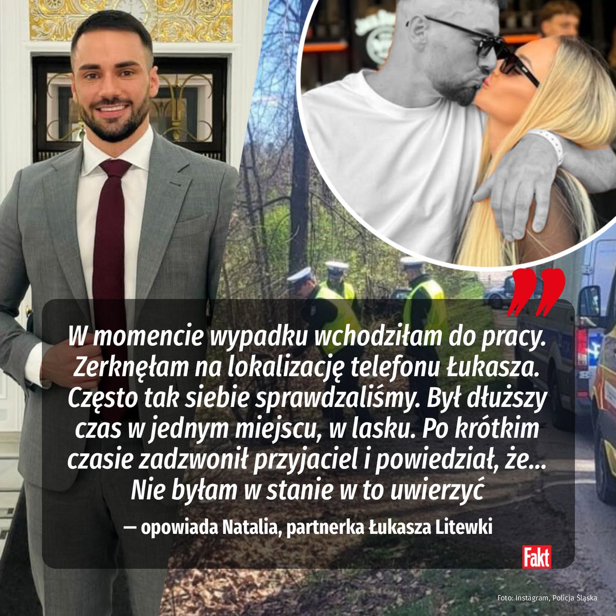 Fakt_pl's tweet photo. Ukochana Łukasza Litewki przerwała milczenie. Natalia: Biegłam tam... 😔💔 Poruszające słowa, łzy same napływają do oczu
Więcej: https://t.co/iXk5wlB1Yr
#NieŻyje #ŁukaszLitewka #Wypadek #Partnerka https://t.co/CcrH5odKNc