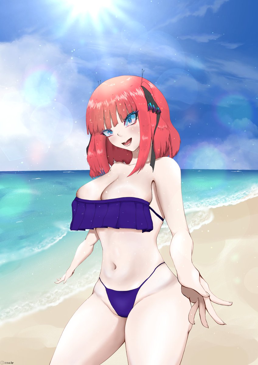 NeekiSp's tweet photo. Nino Nakano on vacation by the sea 🏖️
#NinoNakano #Nino #TheQuintessentialQuintuplets https://t.co/JFrct9PUam