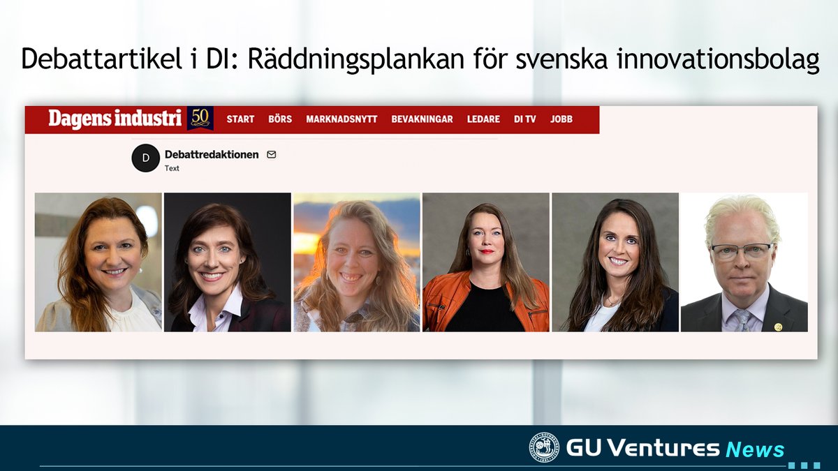 GUVentures's tweet photo. Hur ska vi rädda våra svenska innovationsbolag? Läs debattartikeln av våra branschrepresentanter👇
https://t.co/wYbVc7i9XK https://t.co/KYud8b40hw