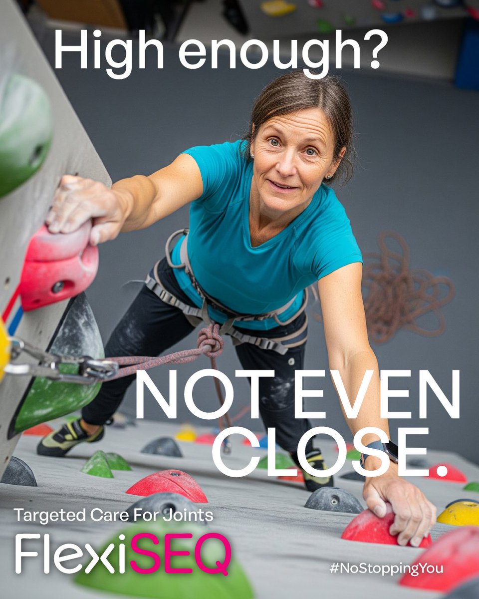 FLEXISEQ's tweet photo. To get to the top of where you want to go you have to keep reaching. 

FlexiSEQ believe there is #NoStoppingYou and want to empower all those living with joint pain to keep doing what they love.

Click the link in the comments below to discover how.

https://t.co/72H9VrqkxY https://t.co/0c0AFjo0kp