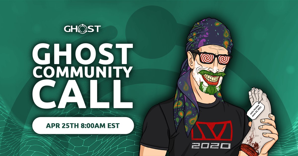 🚀 GHOST Community Call - Q2 2026!

📅 APR 25TH | 🕗 8AM EST
🔗 Join live: ghostchain.io/call

• ghostDAO
• GHOST Connect
• GHOST Lite

😎 All web3 enthusiasts welcome!