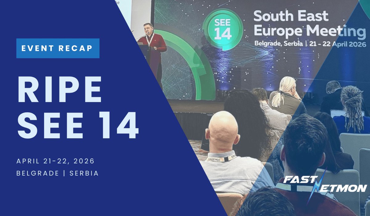FastNetMon's tweet photo. RIPE NCC SEE 14 — done. Two days in Belgrade, 200+ attendees, strong sessions on routing security, BGP, RPKI, ASPA, and infrastructure ops.

Full recap: https://t.co/mJgMGkcU42

Next stop: RIPE 92 in Edinburgh.

#SEE14 #RIPENCC #BGP #FastNetMon https://t.co/Bzf4EAevDd