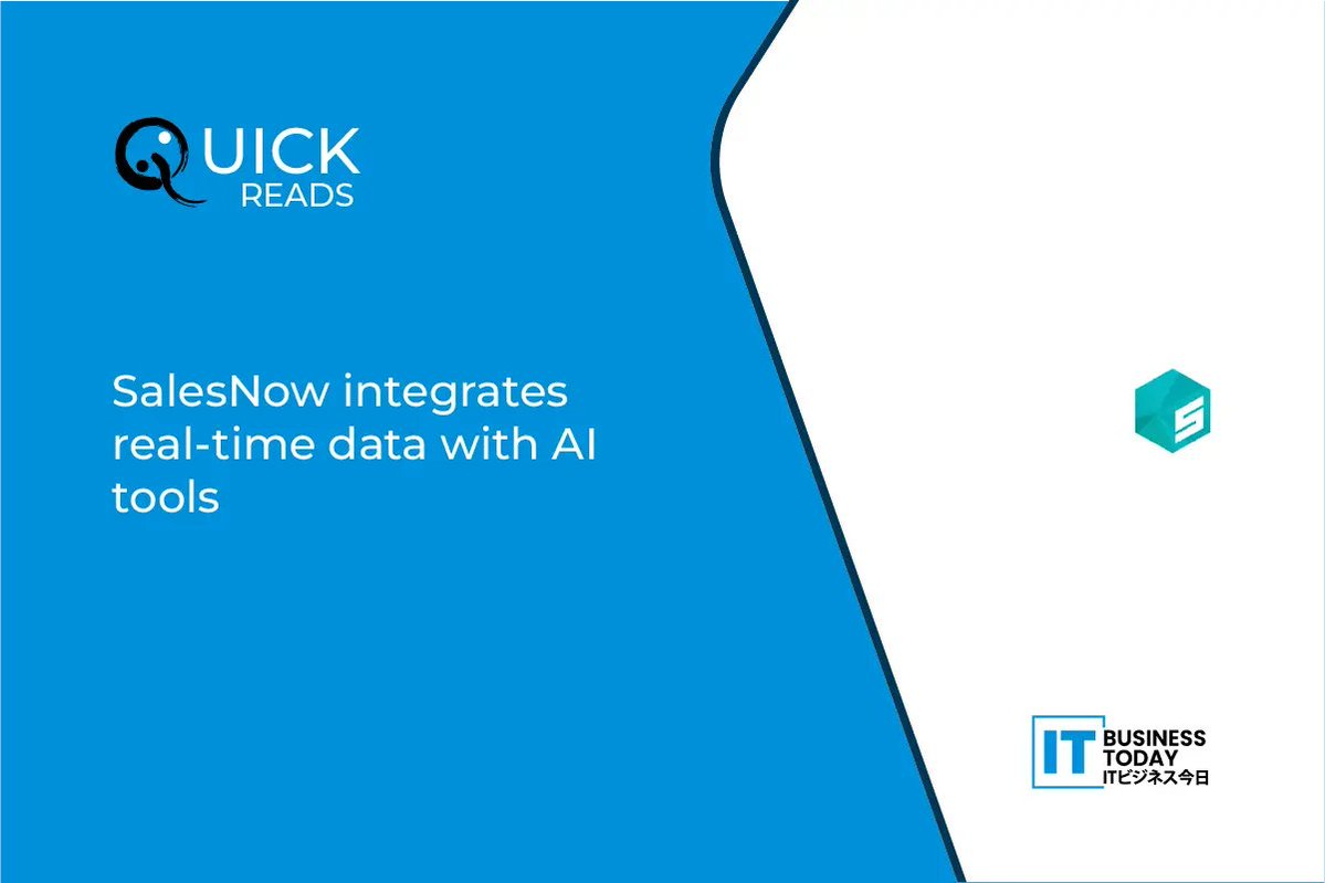 itbusinesstoday's tweet image. @SalesNow_info  integrates real-time data with AI tools

𝙍𝙚𝙖𝙙 𝙈𝙤𝙧𝙚: itbusinesstoday.com/tech/business-…

#BusinessAnalytics #Claude #dataanalysis #MachineLearning #SalesNow