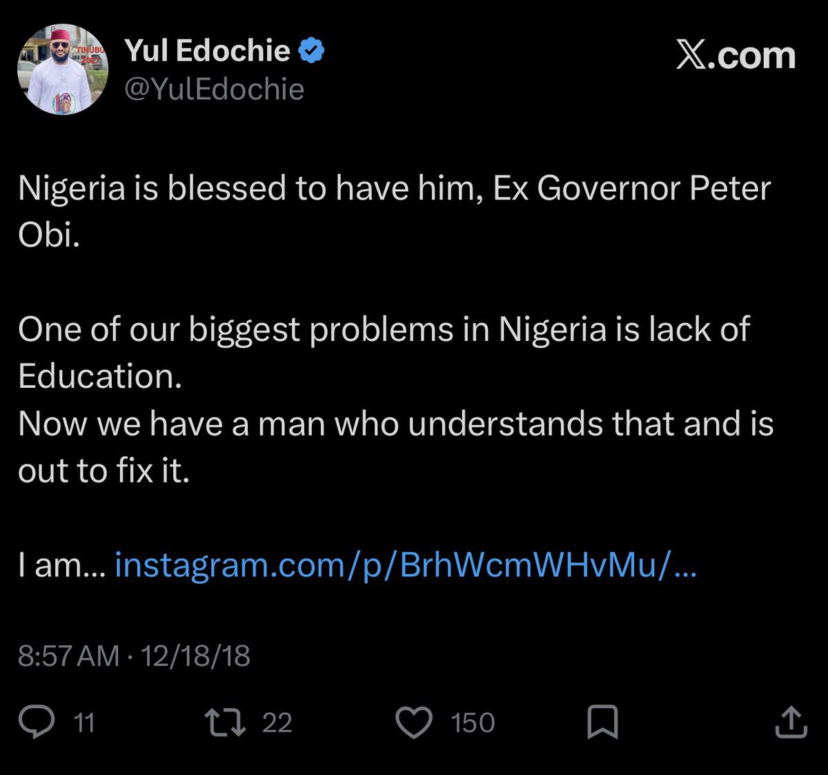 We already know you kind.

With Mr Peter Obi A New Nigeria Is POssible 🇳🇬