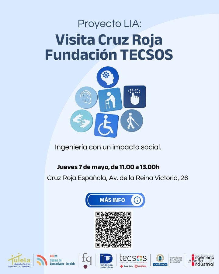 ETSIDI_UPM's tweet image. 📍 Jornada de visita a Cruz Roja – Fundación TECSOS 🗓 7 mayo| 🕚 11:00–13:00
Ingeniería con impacto social 💡
short.upm.es/hpcfy
💬 ¡Inscríbete y difunde!  
#Accesibilidad #Innovación #Ingeniería