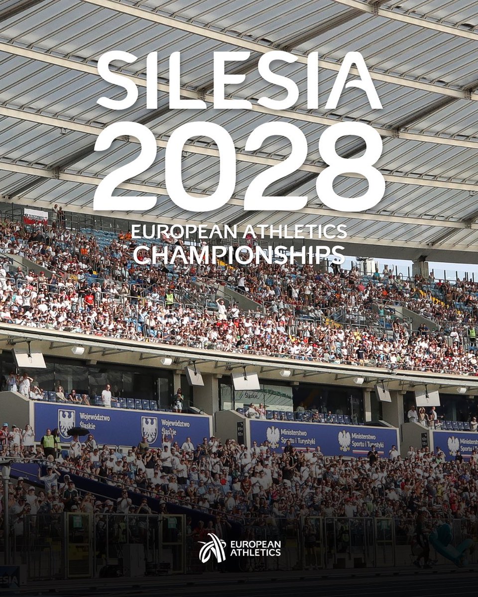 Silesia 2028 🇵🇱

The European Athletics Championships are heading to Poland for the first time in history.

3–8 June 2028.

#EuropeanAthletics #Silesia2028