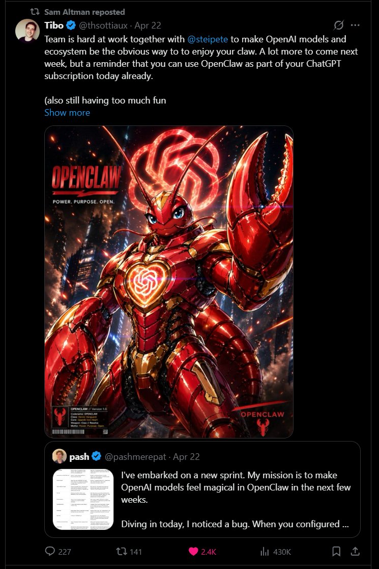 CheekAnalytics's tweet image. .@sama retweeted a post related to $Lobstar. Probably a matter of time before it explodes, same as $burnie. @pashmerepat is the creator of the @LobstarWilde.