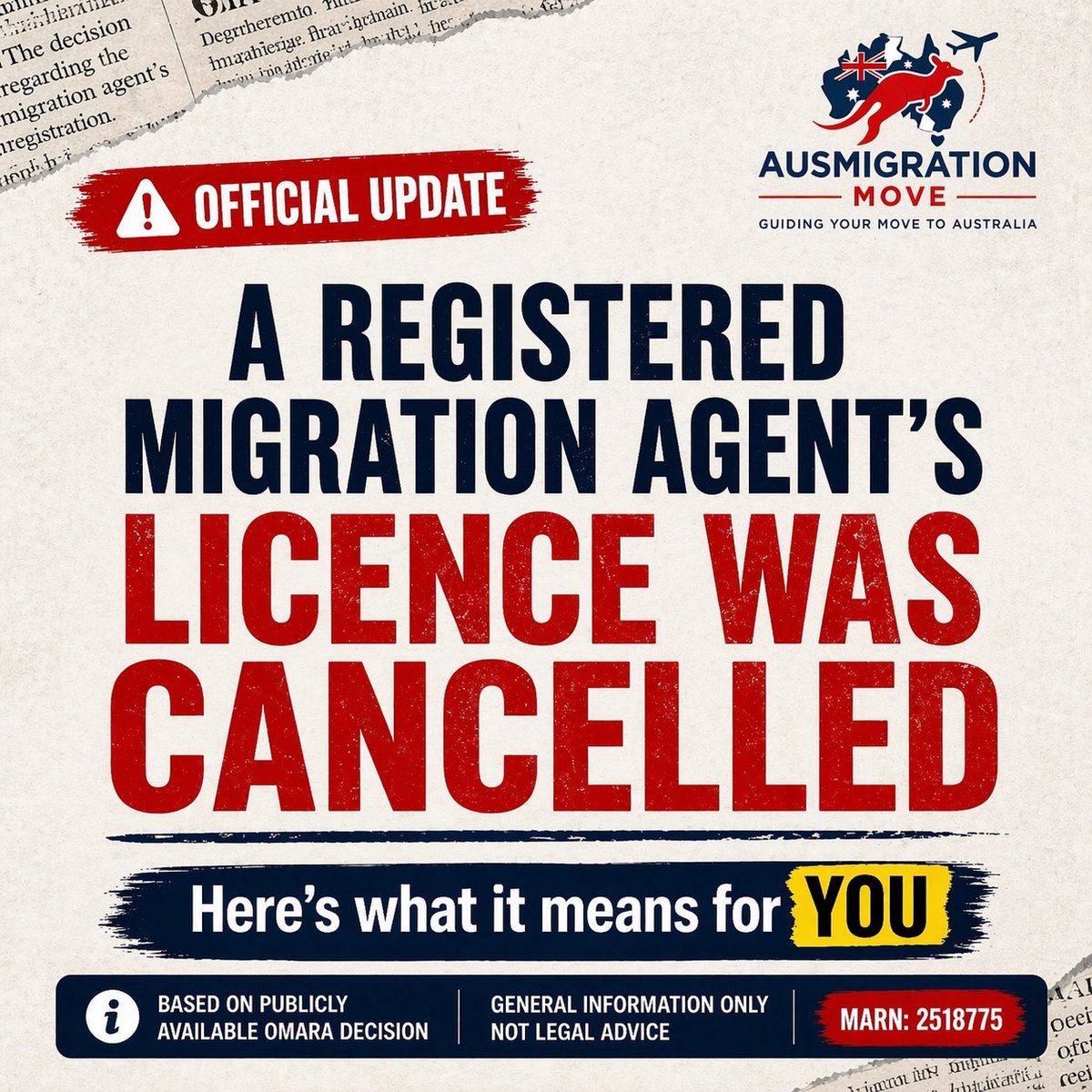 ausmigrationmve's tweet image. A migration agent lost their licence. Here’s why it matters.

#ausmigration #visaaustralia #migrationagent