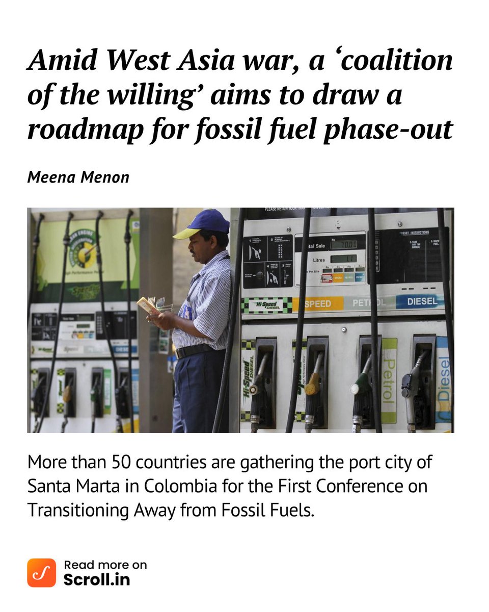 scroll_in's tweet image. The governments that will gather in Santa Marta will focus on tackling the root causes of the #climatecrisis – how to transition away from #fossilfuel production and dependence.

scroll.in/article/109231…

✍️Meena Menon