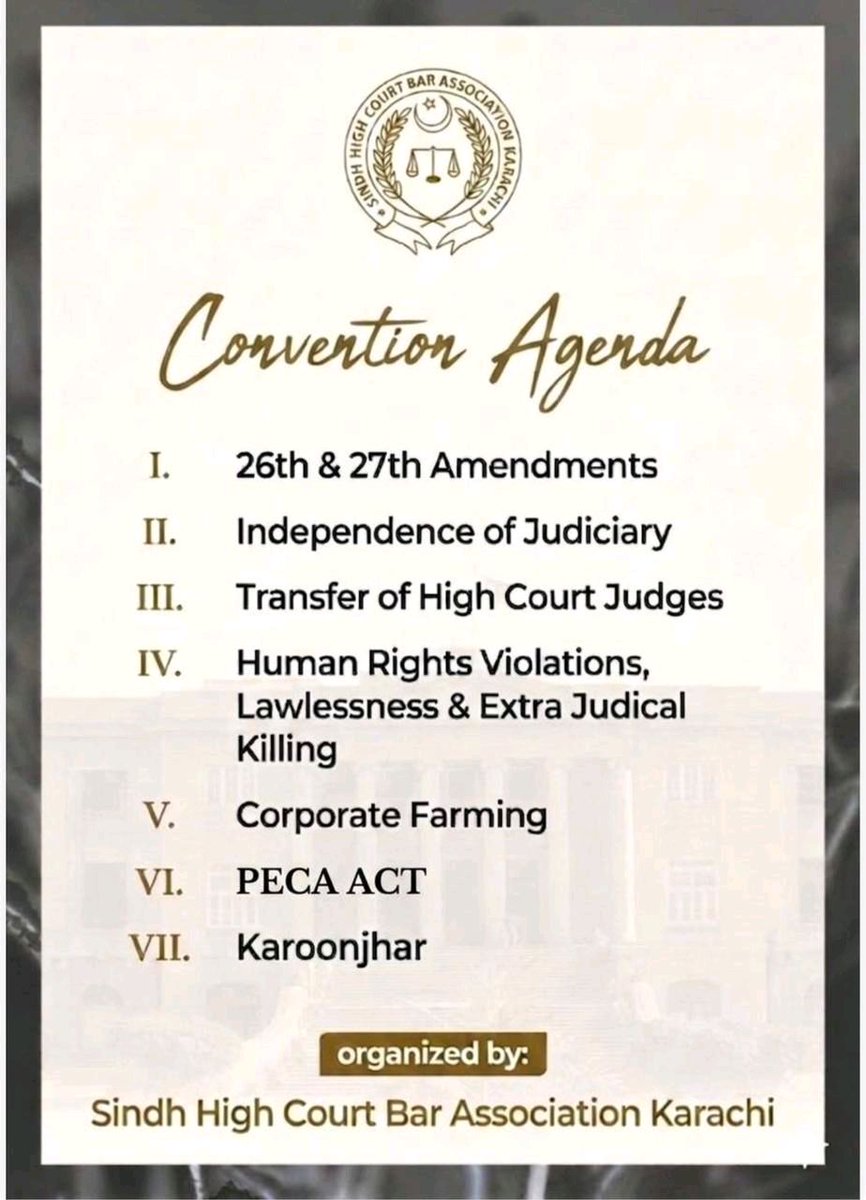 thelex_magazine's tweet image. All Pakistan Lawyers Convention on Rule of Law
Organized by 
SINDH HIGH COURT BAR ASSOCIATION 

#law #lawyer #lawyersevent #events #lawseminar #lawwebinar #webinar #lawstudents #lawconferences