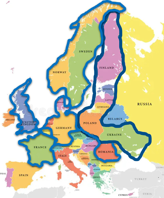 MarekKohv's tweet image. These 8 countries are automatically tied to the first line of defense - whether through coalitions, bilateral agreements, or a shared sense of threat.
🇳🇴🇸🇪🇩🇪🇷🇴🇫🇷🇬🇧🇳🇱🇩🇰