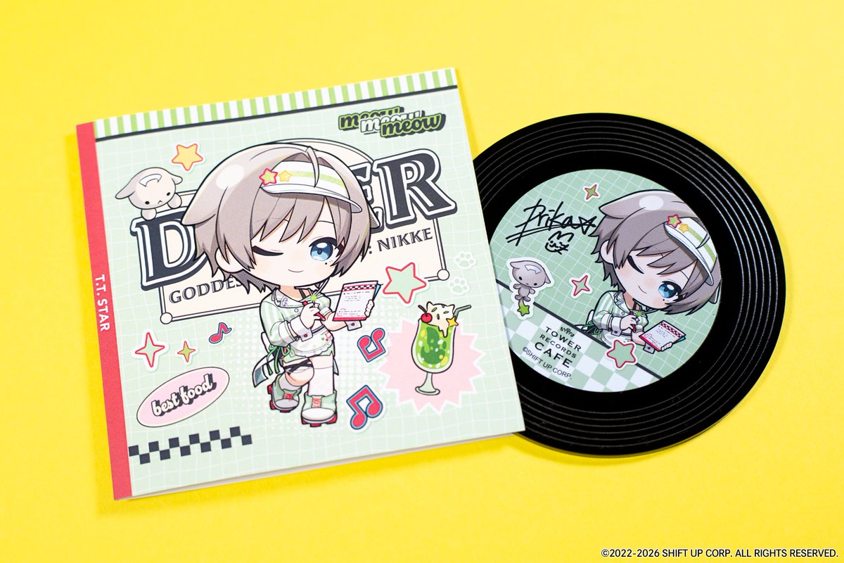 NIKKE × TOWER RECORDS CAFE】 ／ 📢スーベニア ＼ 💛レコード風