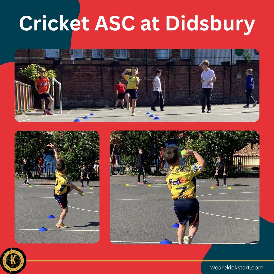 wearekickstart's tweet image. On Tuesday at @DidsburyCE, the children had a fantastic time at their after-school cricket club 🏏💛
Learning new skills, working as a team, and enjoying the game - it was a great session all around!

#AfterSchoolClub #CricketFun #Active #Kickstart