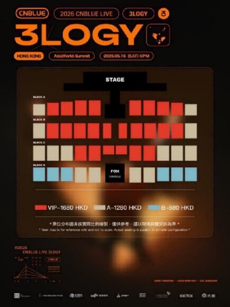 #WTS

Tickets available for the 2026 CNBLUE LIVE WORLD TOUR “3LOGY” in Hong Kong 🇭🇰

🗓️ May 16, 2026

🎫 VIP tickets
🎫 Zone A / Zone B

DM📨
#CNBLUE #씨엔블루 #3LOGY #CNBLUEINHK,, 578576