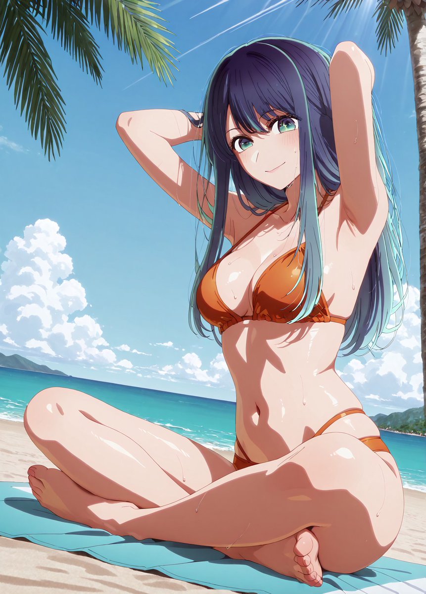 ビキニな黒川あかねちゃん SFW Illustration. No nudity or suggestive