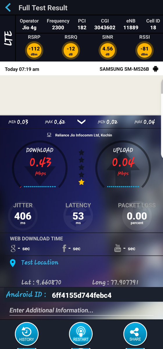 kannan15102001's tweet image. @JioCare  Is this your “optimal coverage”?
For 3–5 minutes, speed looks fine… then it crashes to almost ZERO. Completely unusable.
Complaint was CLOSED without fixing anything. Issue still continues.
Are customers just supposed to accept this?@DoT_India
#Jio #NetworkIssue #DoT
