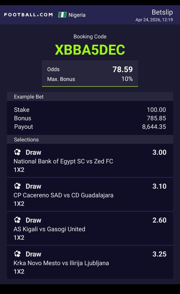 greatGhope's tweet image. PHLPJP   6/6
XBBA5DEC  4/6
#Football.com code
@lekan_mark