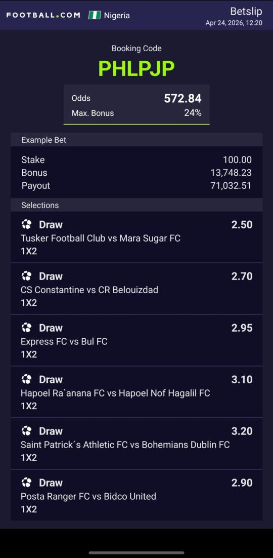 greatGhope's tweet image. PHLPJP   6/6
XBBA5DEC  4/6
#Football.com code
@lekan_mark