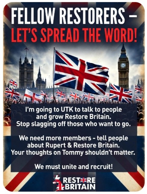 A great opportunity to talk about Restore Britain and gain new members 💪