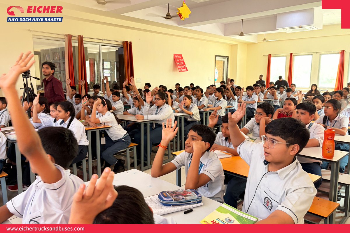 ETBIndia's tweet photo. On 23rd April 2026, Eicher #ProTalks was held at Yaduvanshi Shiksha Niketan, Sec-33, Gurgaon.
Guest speaker Mr. Sarthak Jain engaged students on The Power of #ArtificialIntelligence: Friend or Foe?, exploring how AI is shaping the world around us.
#BeyondTextbooks https://t.co/FxDWsyOUfr