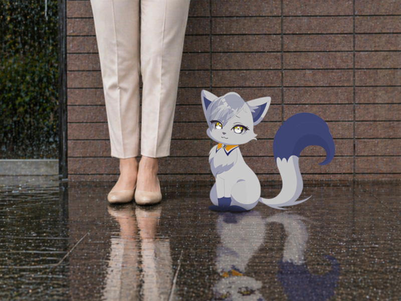 CatenaTale's tweet photo. ビルの軒下、雨宿り。言葉はいらない。今はただ、隣で雨音を聞いていましょう。 https://t.co/RAepcT3z5G