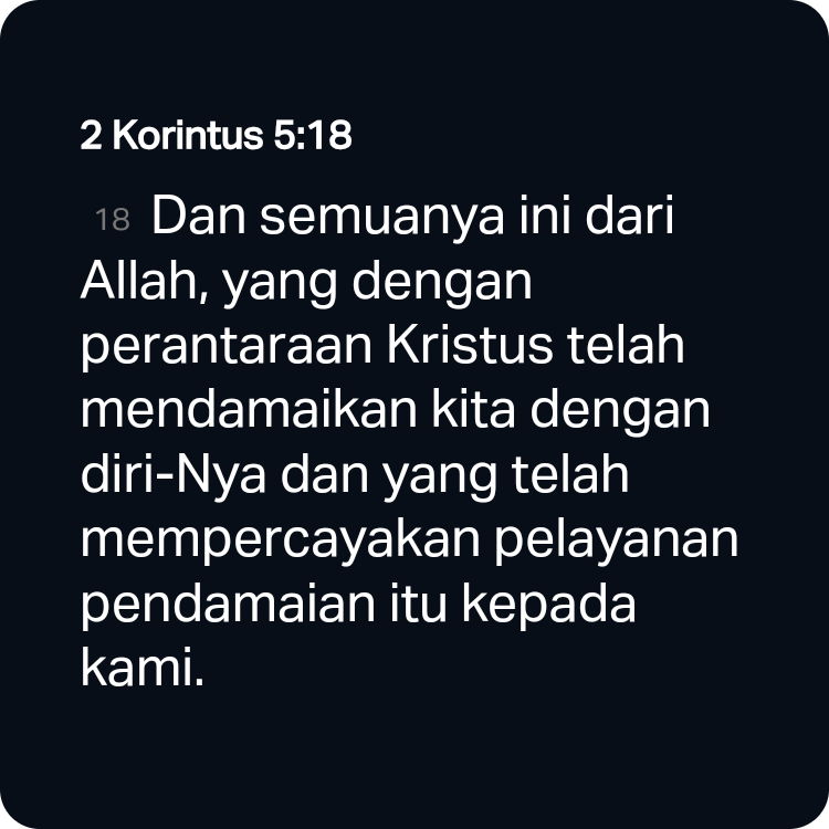 mayangahu's tweet photo. Saya ingin berbagi Ayat Hari Ini dengan Anda!

2 Korintus 5:18 TB
[18] Dan semuanya ini dari Allah, yang dengan perantaraan Kristus telah mendamaikan kita dengan diri-Nya dan yang telah mempercayakan pelayanan pendamaian itu kepada kami. 

https://t.co/x71ywJDTB6 https://t.co/tSQYlbCcKd