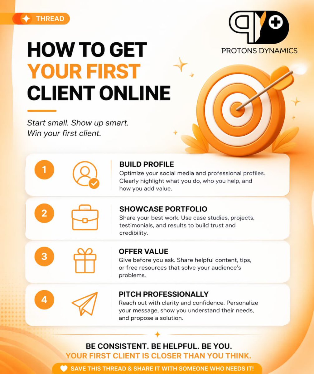ProtonsDynamics's tweet image. 78% of clients check your online presence before making first contact.
People buy trust before they buy service.

~a thread

#freelancer #OnlineBusiness #personalbranding #DigitalGrowth
