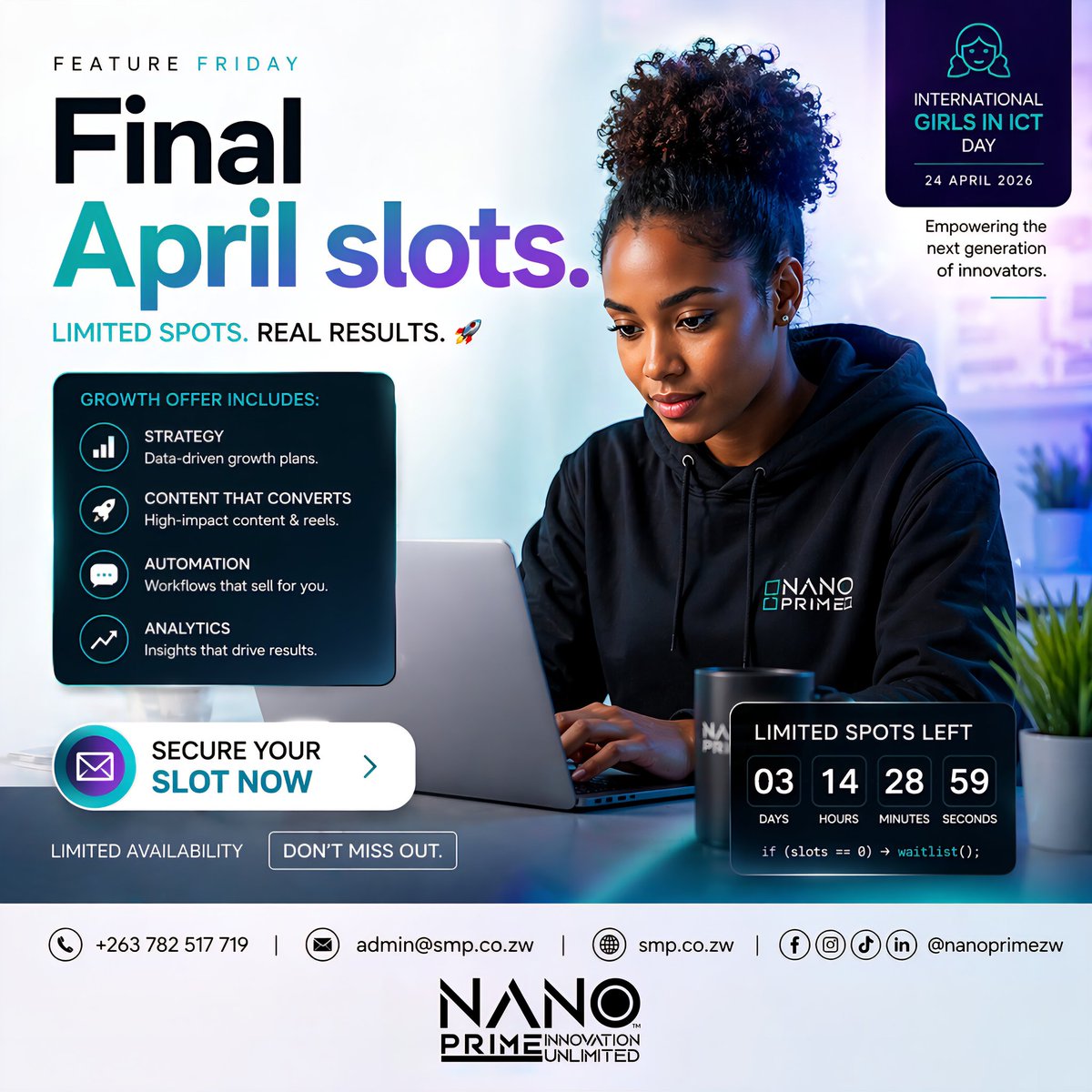 NanoPrimeZw's tweet image. Final April slots are almost gone 🚀
If you’re serious about growth, now’s the time.
We build systems that attract, convert, and scale.
📩 Secure your spot before it’s full
#NanoPrimeZw #BusinessGrowth #DigitalMarketing #ScaleUp