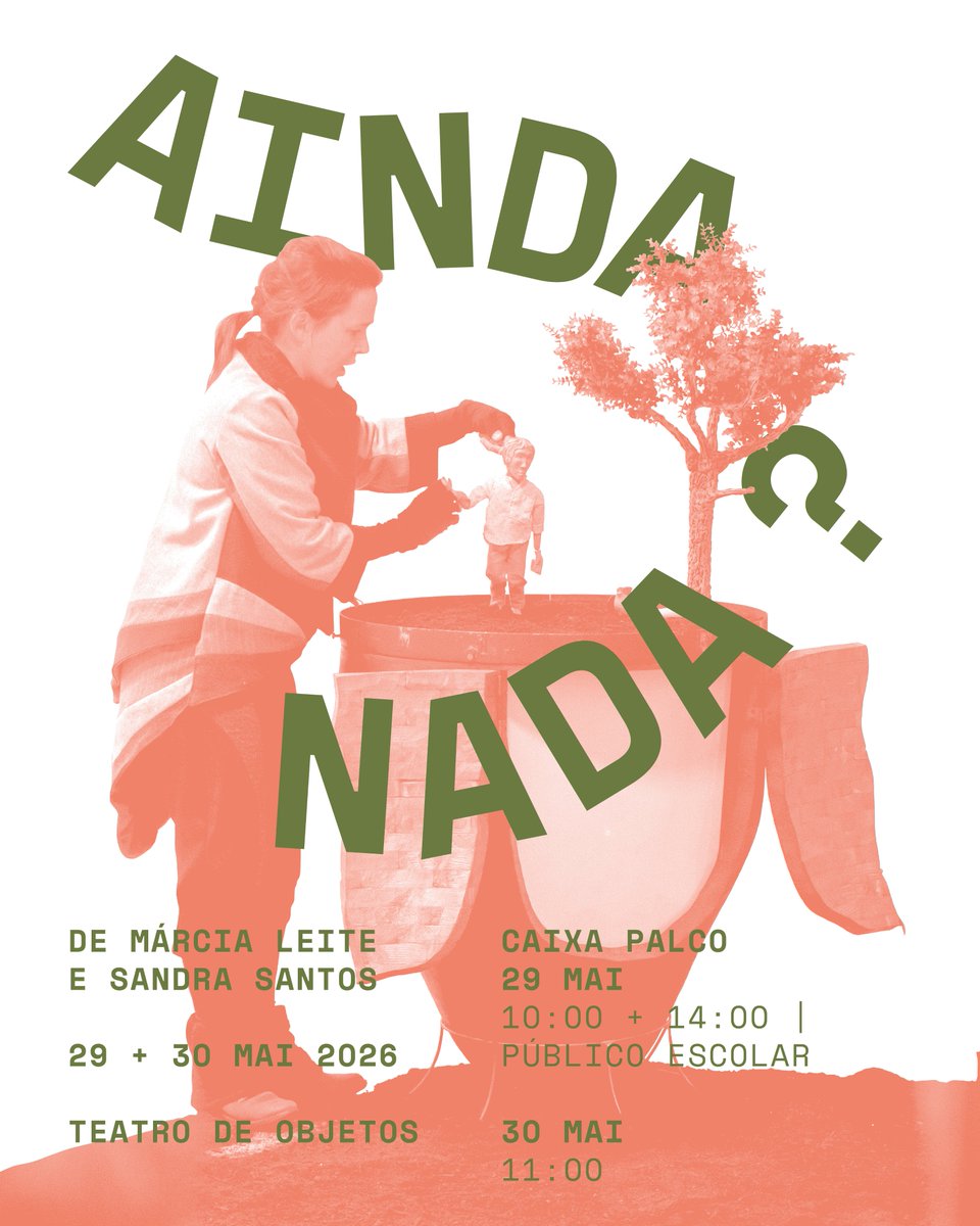 Ainda nada?, de Márcia Leite e Sandra Santos
29 Mai | 10:00 + 14:00 | Público Escolar
30 Mai | 11:00 | 3€ (até 12 anos) + 5€ (>12 anos)
Teatro de Objetos | Caixa Palco TMO

Mais informações e bilheteira: bit.ly/m/TMO

#tmo #teatromunicipaldeourem