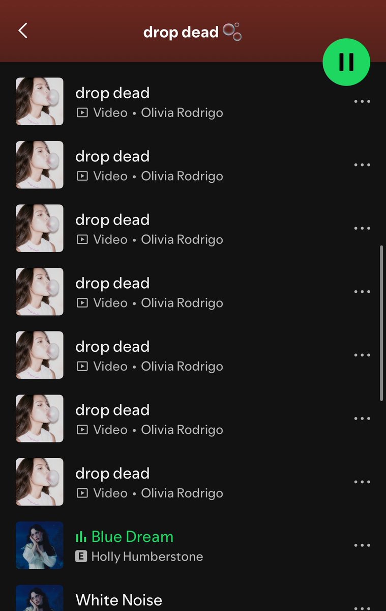 something happened to my streaming playlist and all the drop deads grouped together 😭