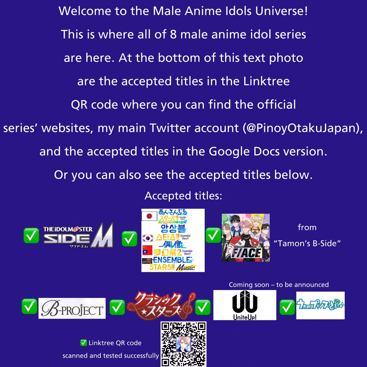 The Male Anime Idols Universe (@315IdolsJP) / Posts / X
