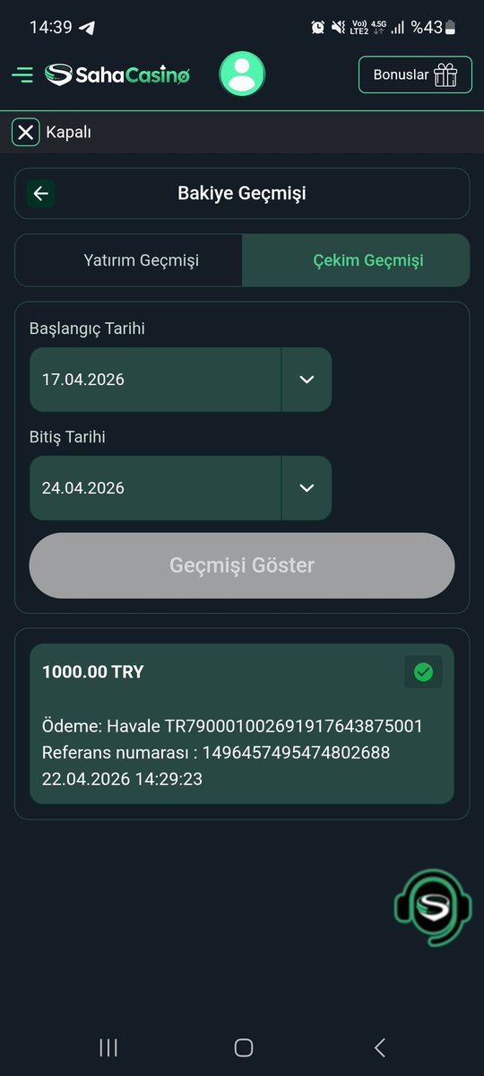 @sahacasino ile çekimler 5 dakikada hesabında.
