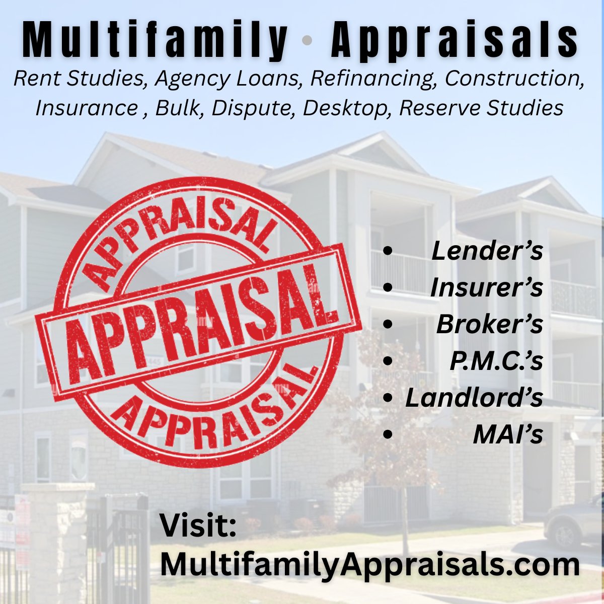 Visit MultifamilyAppraisals.com