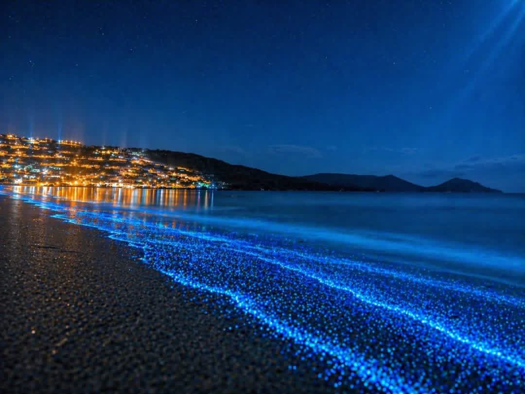 🌊✨ Increíble lo que está pasando en Guanaqueros, Chile 🇨🇱
El mar se tiñó de azul por un fenómeno natural de bioluminiscencia 🔵

Millones de microorganismos iluminan el agua con cada movimiento de las olas… simplemente mágico 💙
Foto: Caleta la Safà.