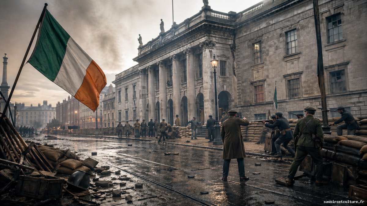 SavoirsCulture's tweet image. 24 avril 1916 : début de l’insurrection de Pâques à Dublin: Le 24 avril 1916, alors que l’Europe est plongée dans la Première Guerre mondiale, un groupe de nationalistes irlandais lance… savoirsetculture.fr/24-avril-1916-… #HistoireetCivilisations #LesGrandesBatailles #insurrection #Dublin