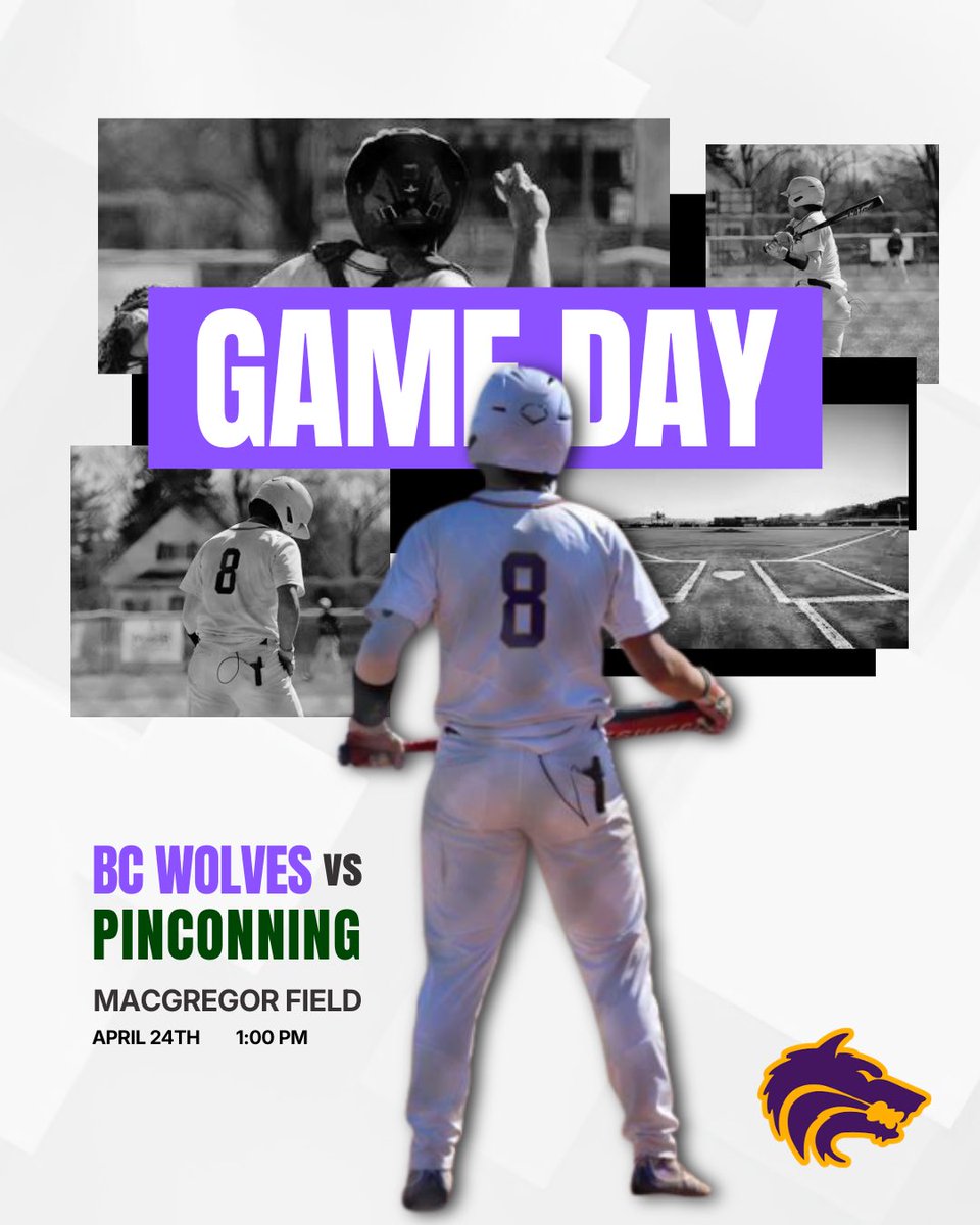 Kids day at MacGregor! Students from MacGregor Elementary school will be participating in the pre game run out and one student will be throwing out the first pitch! Game time set for 1pm!

JV’s at Pinconning for a 4pm start! 

Go Wolves!!