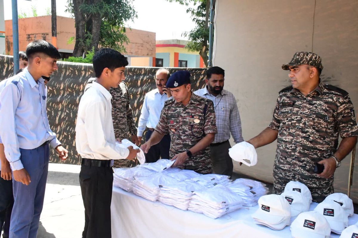 72 Bn #CRPF of Jammu Sector organized an Anti-Drug Awareness Programme at Govt. HSS Devak, Sunderbani (Rajouri) on 24 Apr 2026. Youth were sensitized on drug abuse, with strong participation from students &amp; locals. T-shirts were distributed to spread the message. #SayNoToDrugs