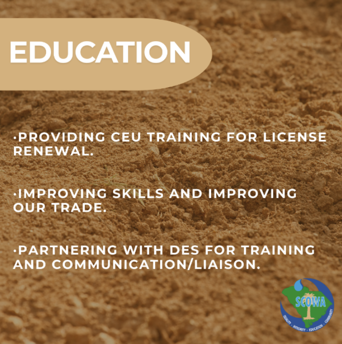 yourSCOWA's tweet image. Providing CEU training for license renewal and improving skills to advance our trade. Knowledge is power! 

Partnering with DES for top-notch training and industry updates.
👉 scowa.org

#SCOWA #WastewaterEducation #CEU #Training #ProfessionalDevelopment"