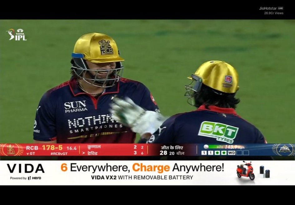 चिन्नास्वामी नन्ना मुन्ना स्टेडियम था इसलिए बच गया टिम डेविड वरना 🇵🇰 लग जाते RCB के 😬😛
 #RCBvsGT