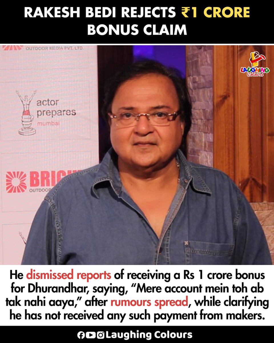 LaughingColours's tweet image. Rakesh Bedi denies bonus 💸

#RakeshBedi #BollywoodNews #Rumours #Entertainment