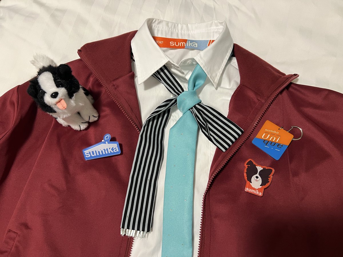 yu_sumi_k's tweet image. 健太くんとお揃い風のタイ作ってきた⪩⪨꙳⋆
最前がちで目合わないけど、アンコールの後、最後の最後に気付いてもらえて嬉しかった🥲
自分のタイと一生懸命見比べて、似てる！って言ってくれたから首もげるくらいｳﾝｳﾝしてしまった笑
 #sumika #Unique