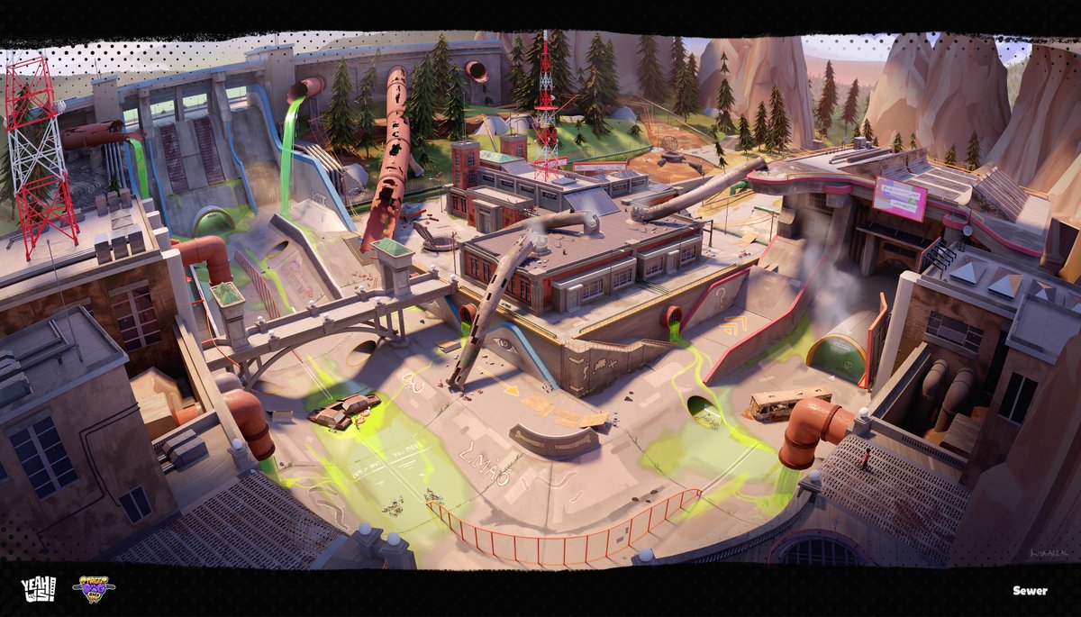 BlazeDillon's tweet image. pt2. With Streetdog BMX, I was given a single concept for mood as reference for what the setting &amp;amp; tone of the level design should look like. Here are some final maps beside the references for it.

Concepts by Khairizal Rahmat
Environment art by Joshua Llorente

#leveldesign