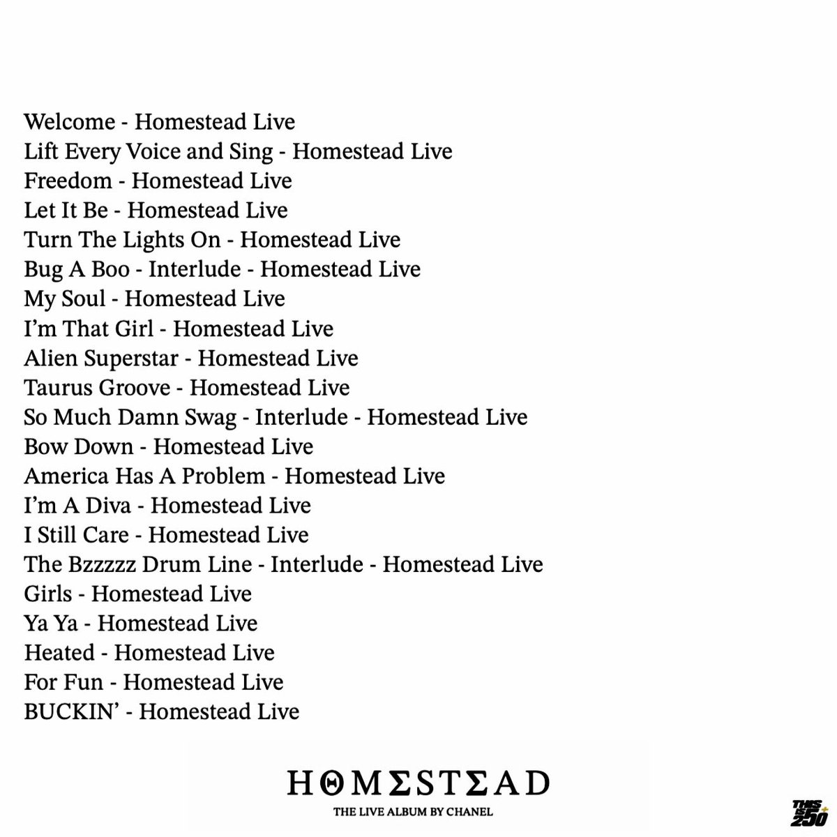 chanelventuras's tweet photo. HOMESTEAD  THE LIVE ALBUM
OUT   NOW 
#CHANORA #SENORASOUNDS2026 https://t.co/TV3vxfPCER