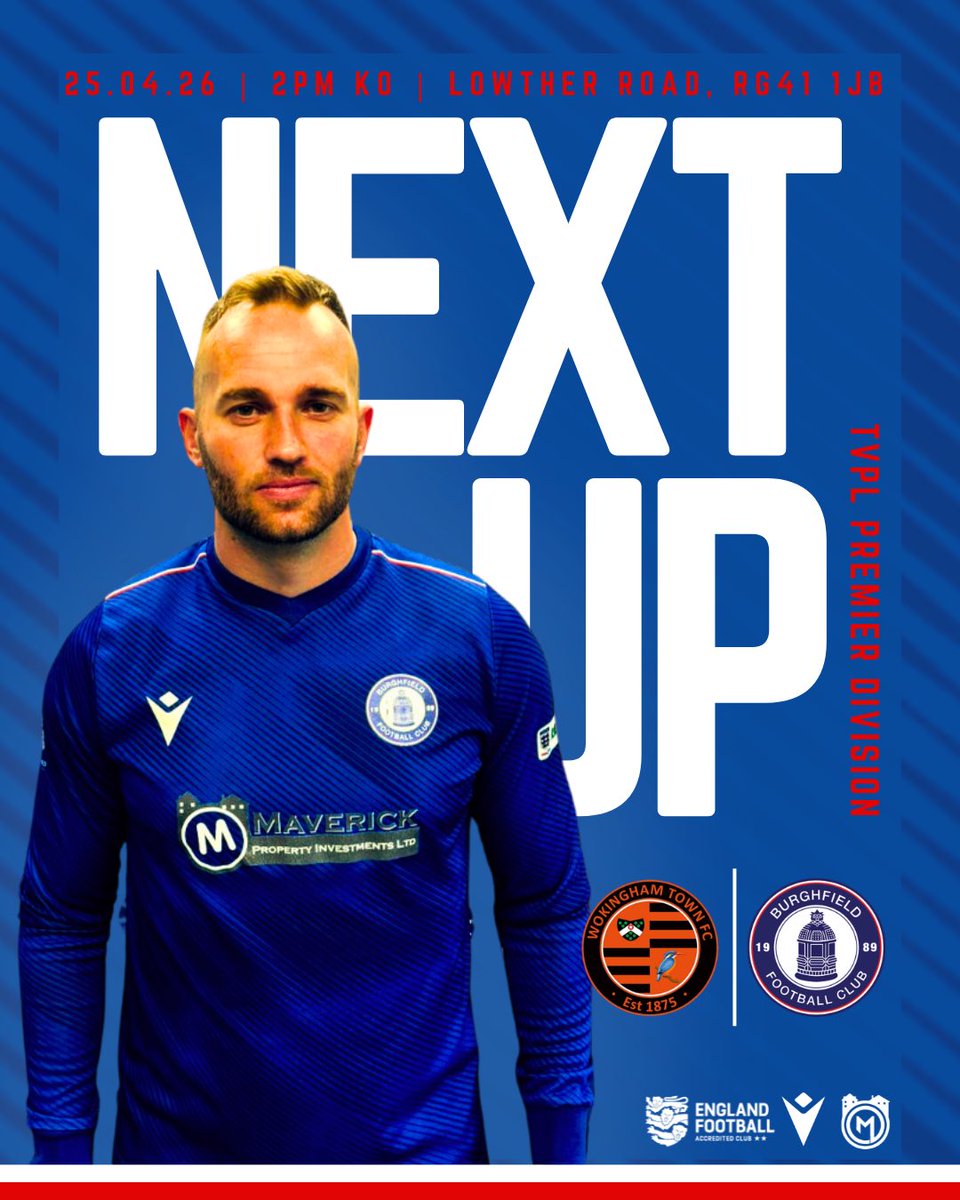 BurghfieldFC's tweet photo. Next up for the Men’s First Team.

🆚 @WTFC_Dev 
🏆 @ThamesValleyPL Premier
🗓️ Saturday 25th April
🕑 2PM KO
📍 Lowther Road, RG41 1JB

#UpTheFielders https://t.co/1Lzc0wQxQK